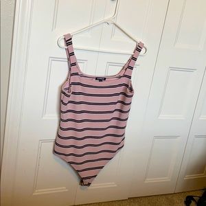 Express Pink and Black Bodysuit